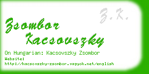 zsombor kacsovszky business card